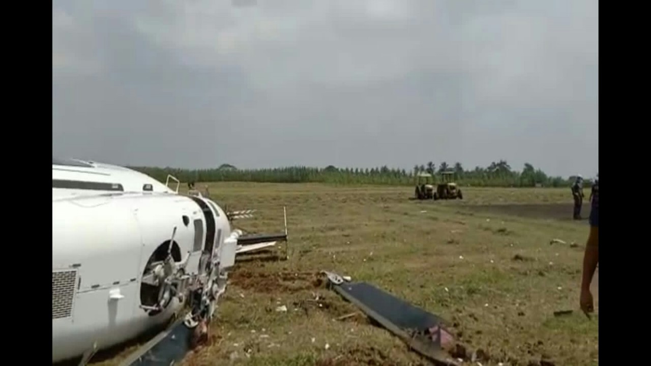 Helikopter jatuh di Curug, Tangerang. (Net)