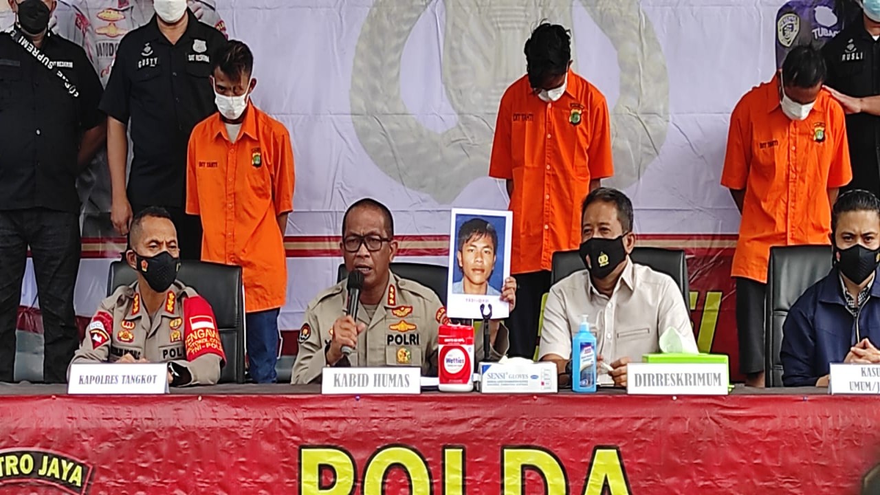 Konferensi pers Polda Metro Jaya.