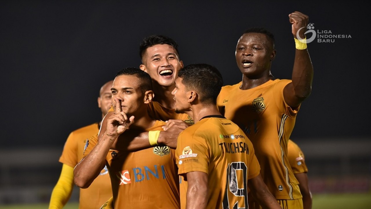 Selebrasi skuad Bhayangkara FC