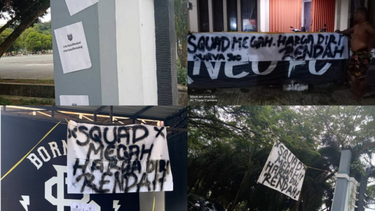 Aksi kecewa suporter Borneo FC