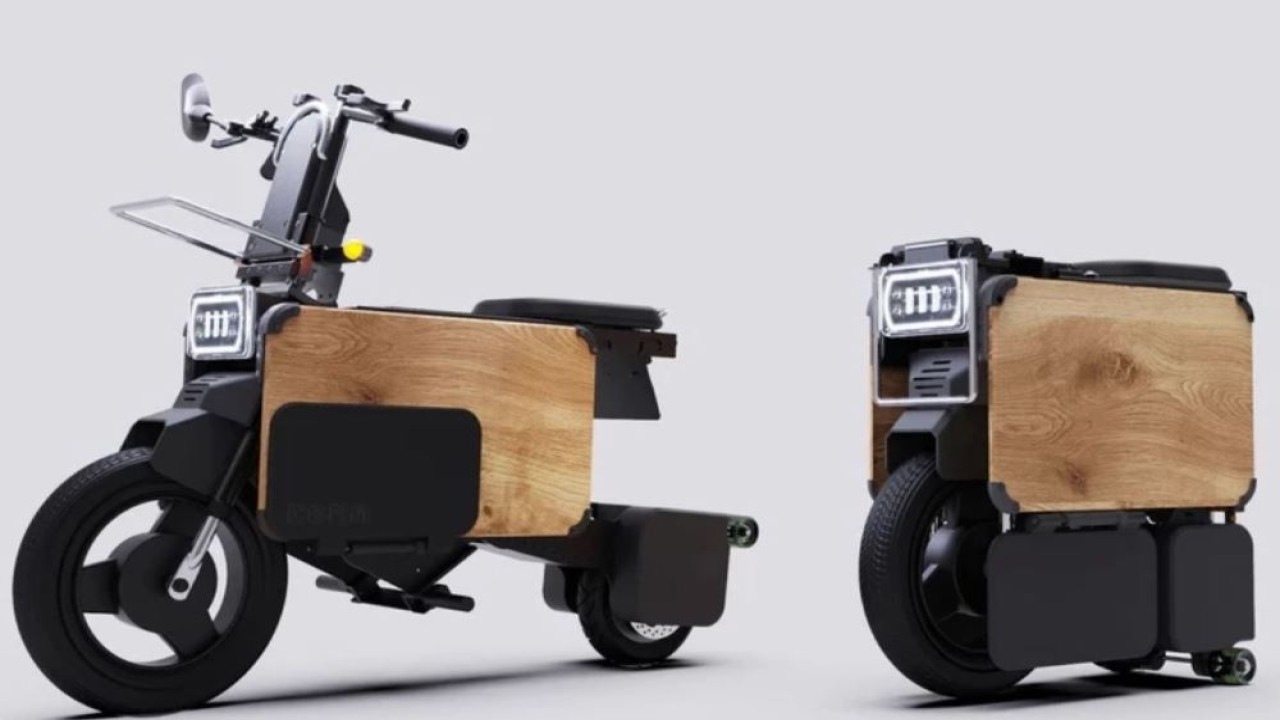 Sepeda motor listrik yang bisa dilipat. (New Atlas)