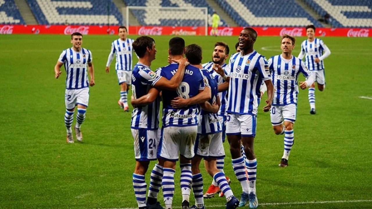 Selebrasi gol Real Sociedad