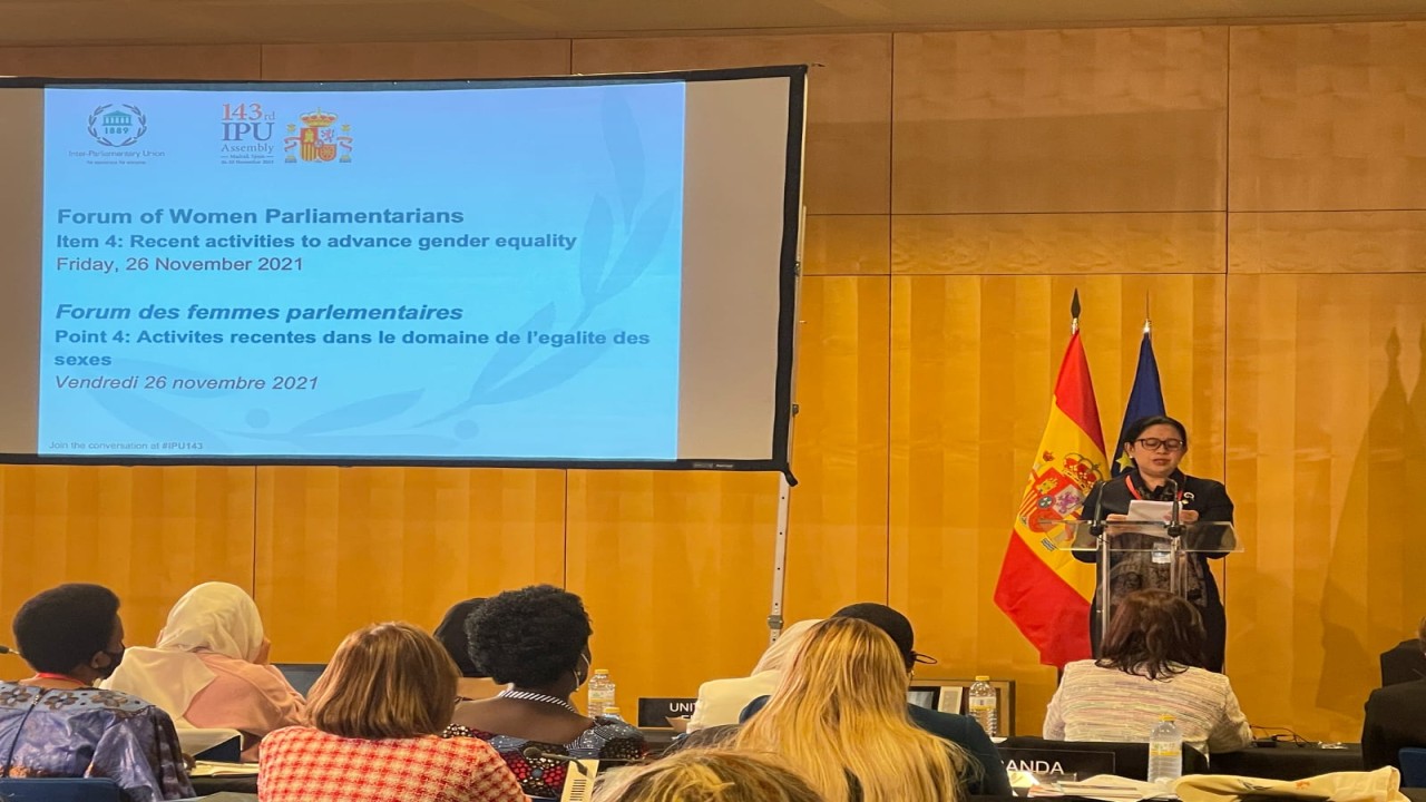 Ketua DPR RI Puan Maharani saat berpidato.