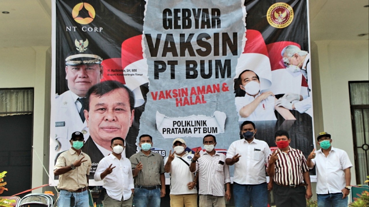 Ribuan karyawan PT. BUM telah menerima suntikan vaksin Covid-19. (Foto: Istimewa)