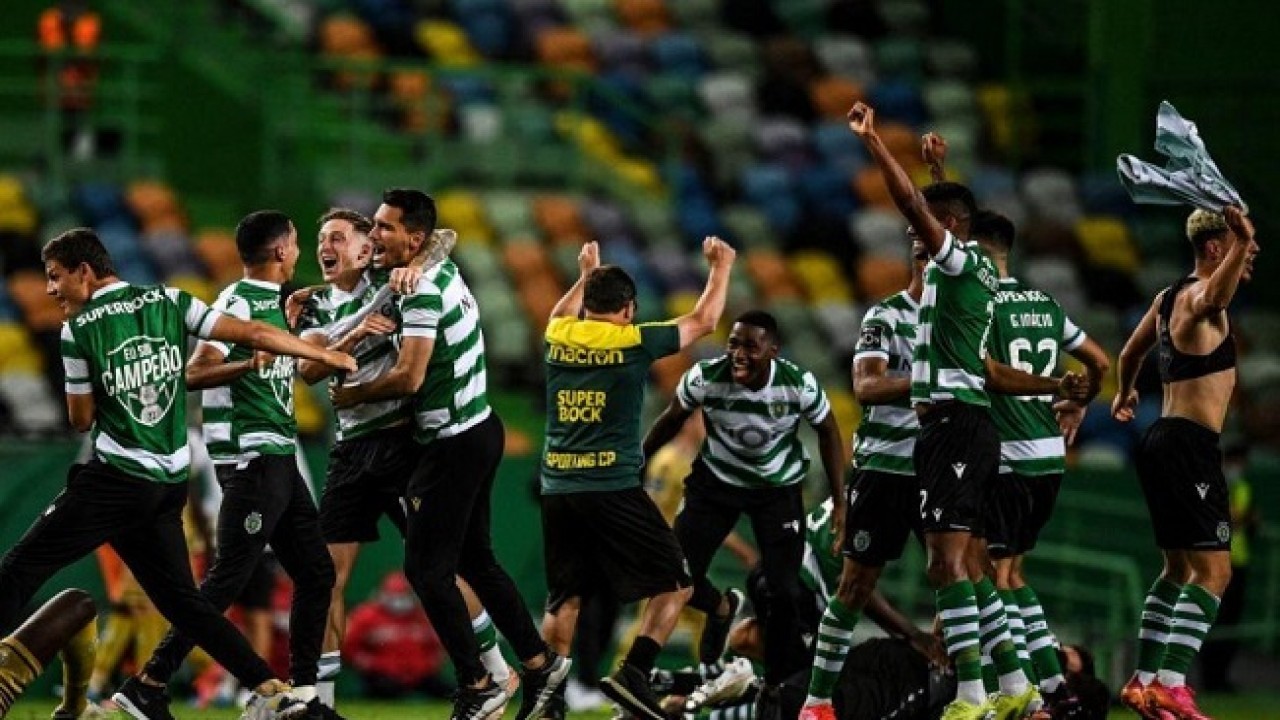 Selebrasi skuad Sporting Lisbon