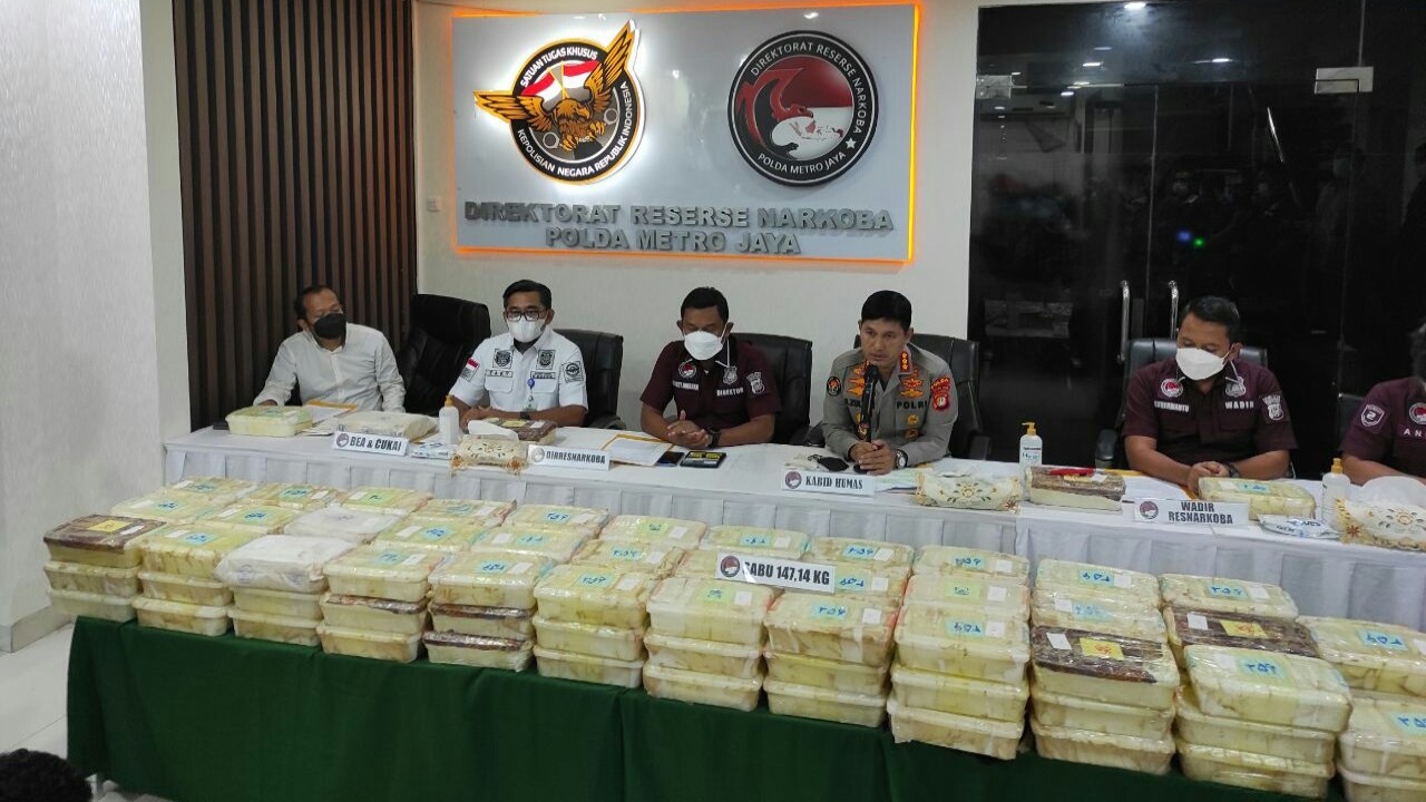 Konferensi pers Polda Metro Jaya.