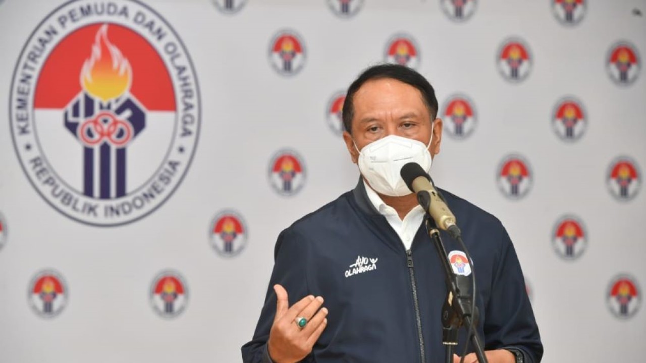 Menpora Zainudin Amali sebut gelaran AFF 2020 jadi ajang persiapan timnas ke SEA Games 2022. (Rayki/kemenpora.go.id)
