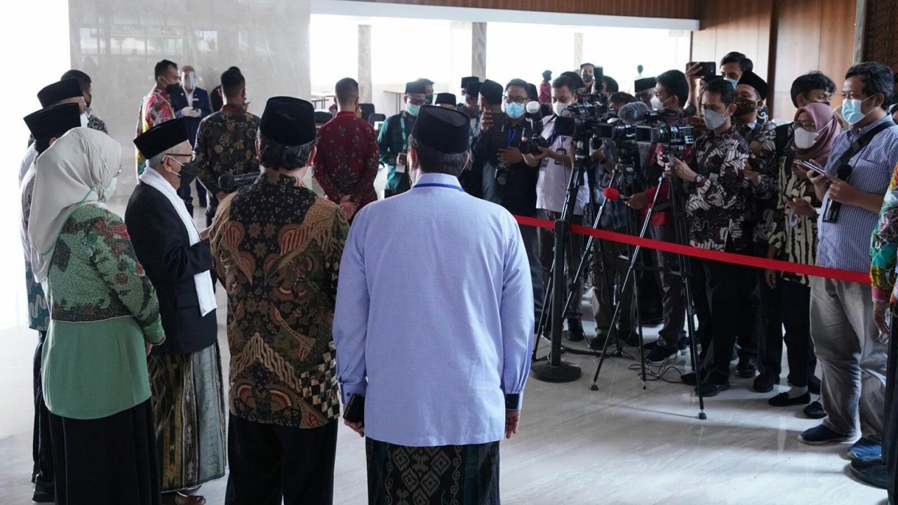 Wapres Ma'ruf Amin saat wawancara dengan wartawan.