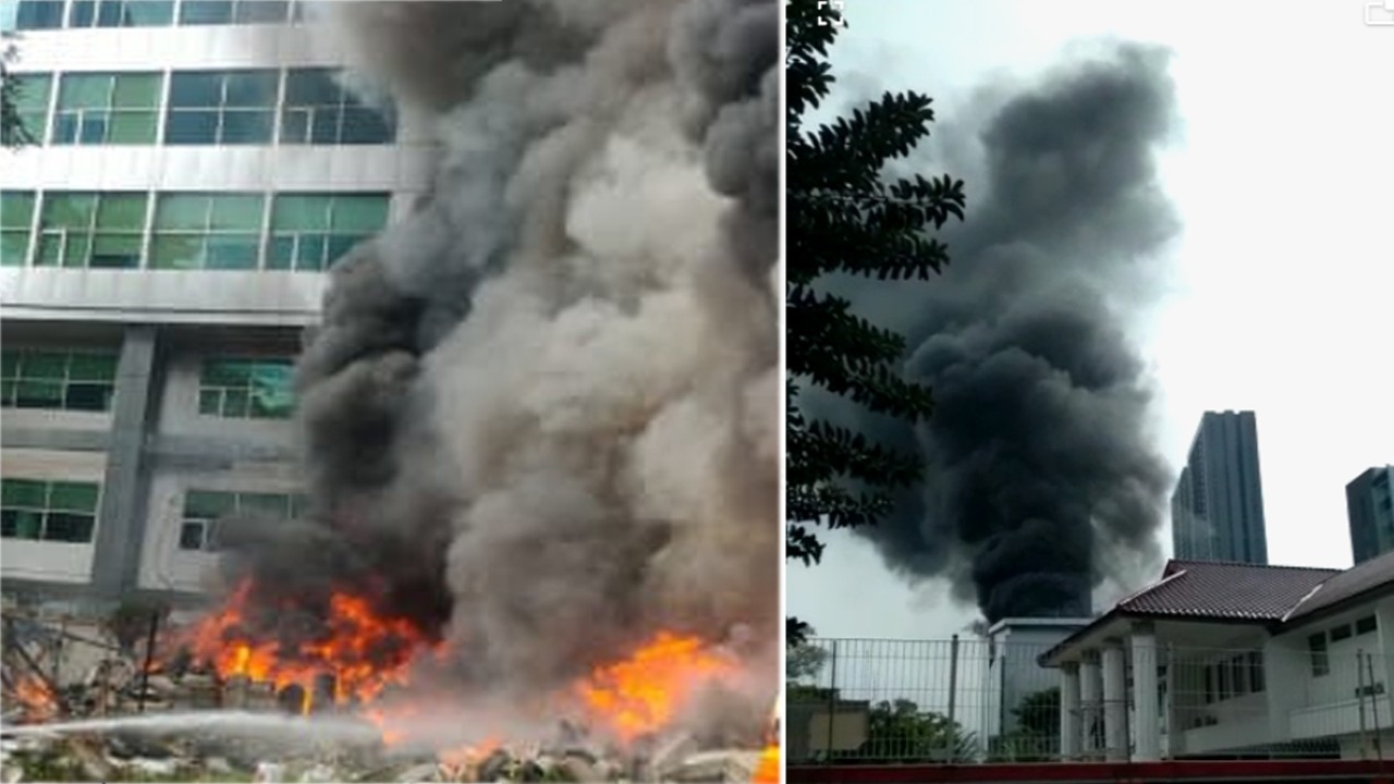 Kebakaran terjadi di Jalan Suprapto, disamping Kantor BPJS Kesehatan Pusat. (dok nusantaratv.com)