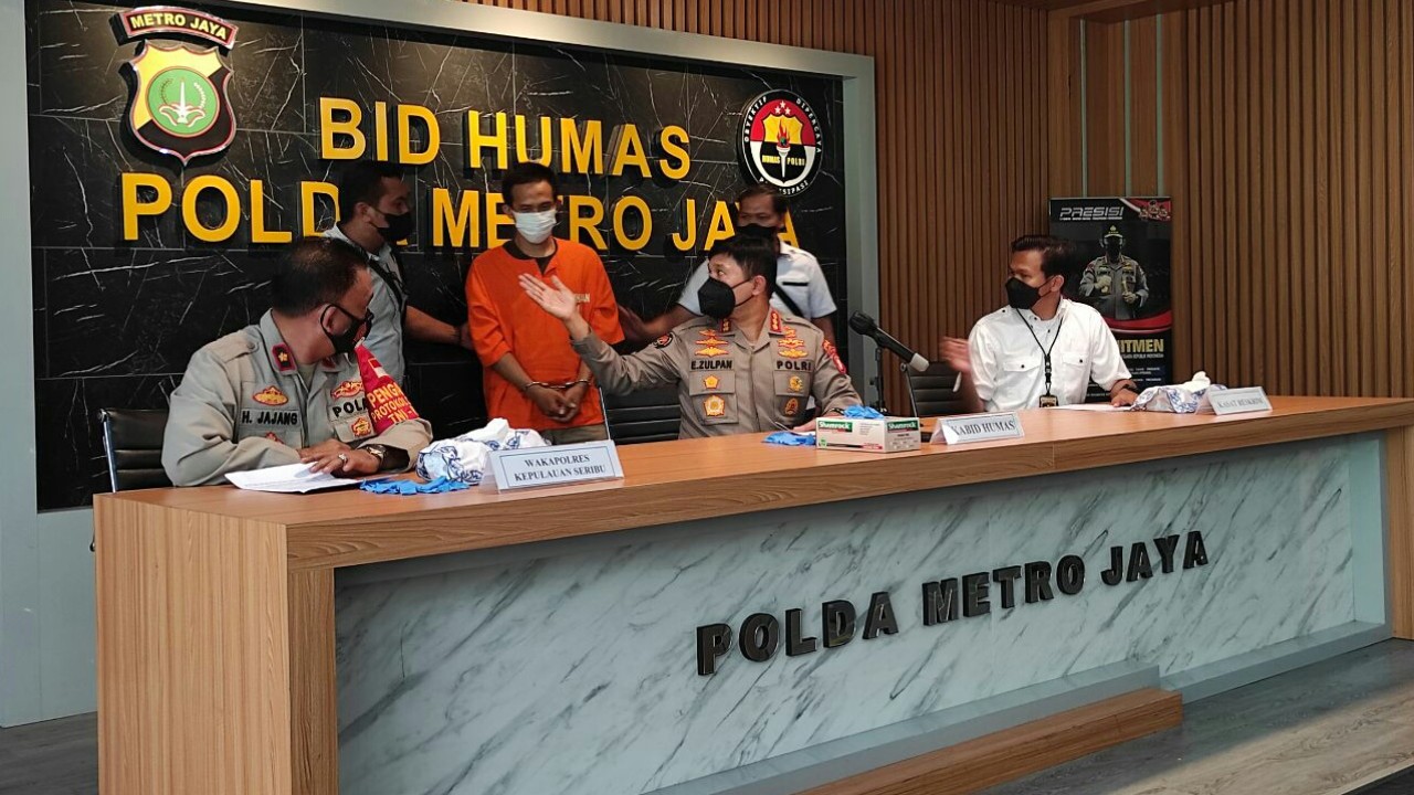 Tersangka peredaran sabu untuk wisatawan Pulau Seribu.