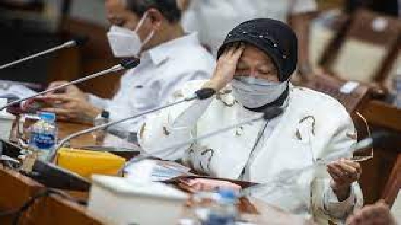 Mensos Tri Rismaharini saat rapat bersama DPR RI/ist
