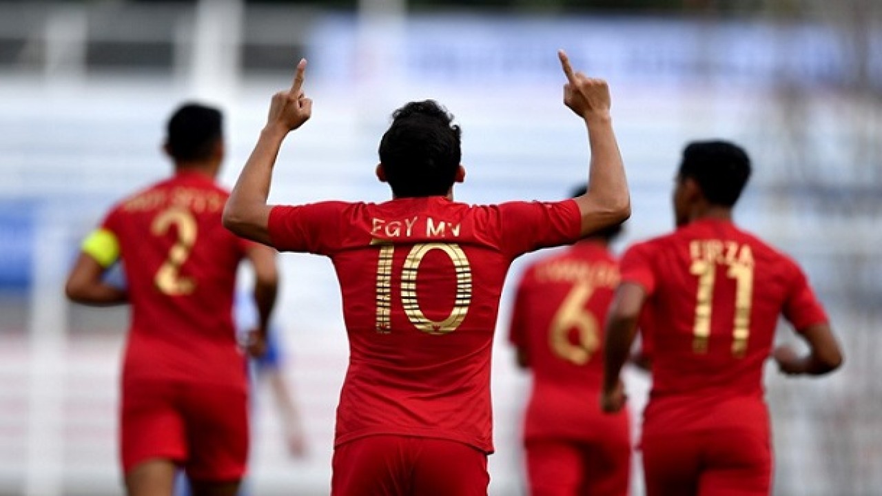 Selebrasi pemain Timnas Indonesia