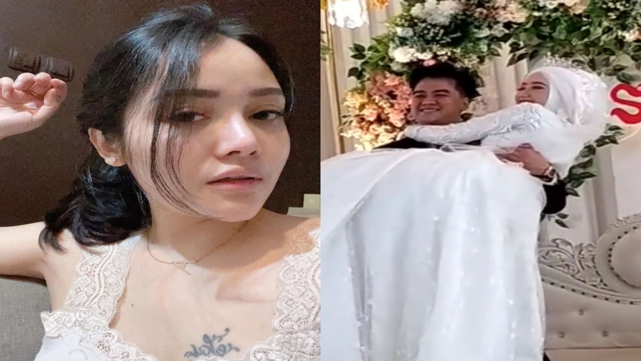 Mawar AFI (kiri) dan foto pernikahan mantan suaminya dengan babby sitternya/ist