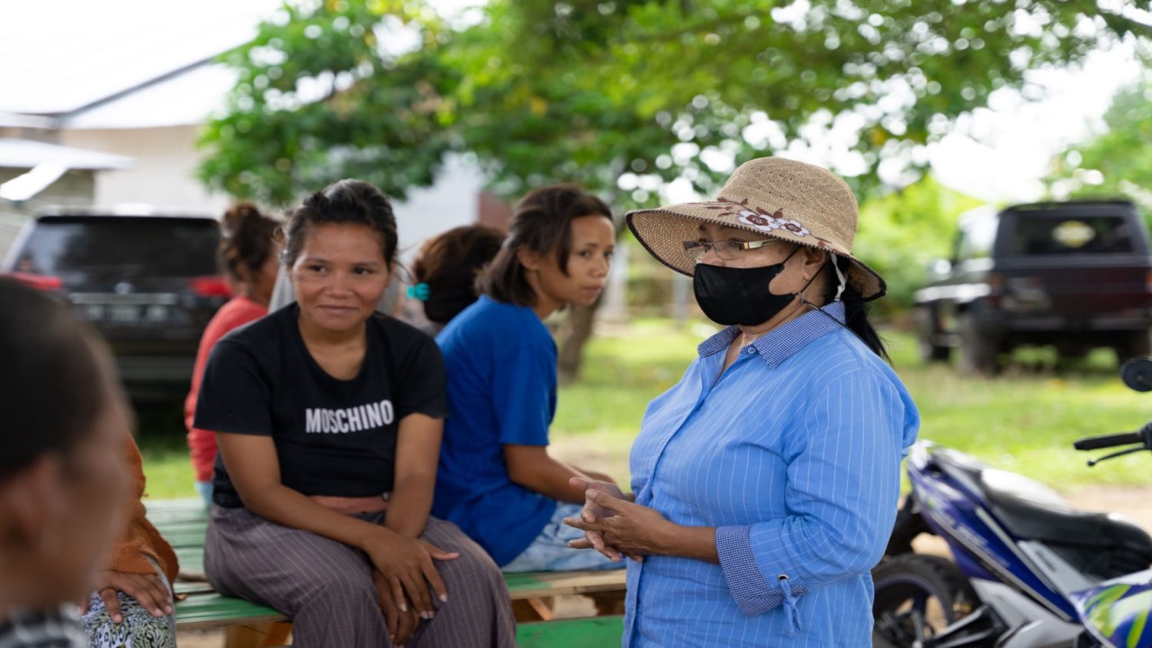 Ny.Theresia Wisang Agas, Ketua Tim Penggerak PKK Kabupaten Manggarai Timur. Foto (Istimewa)