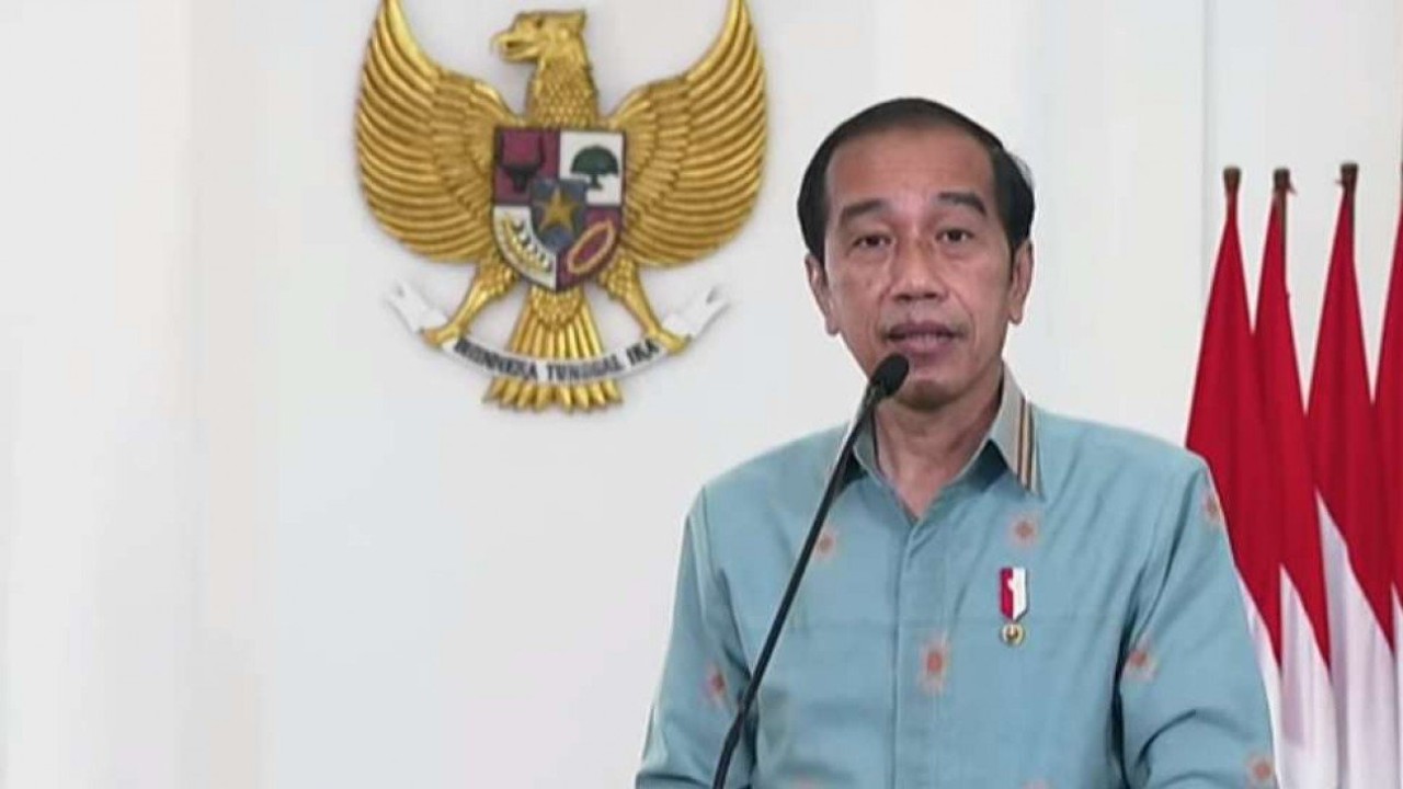 Presiden Jokowi menyampaikan sambutan dalam puncak perayaan Hari Pers Nasional 2022/ist