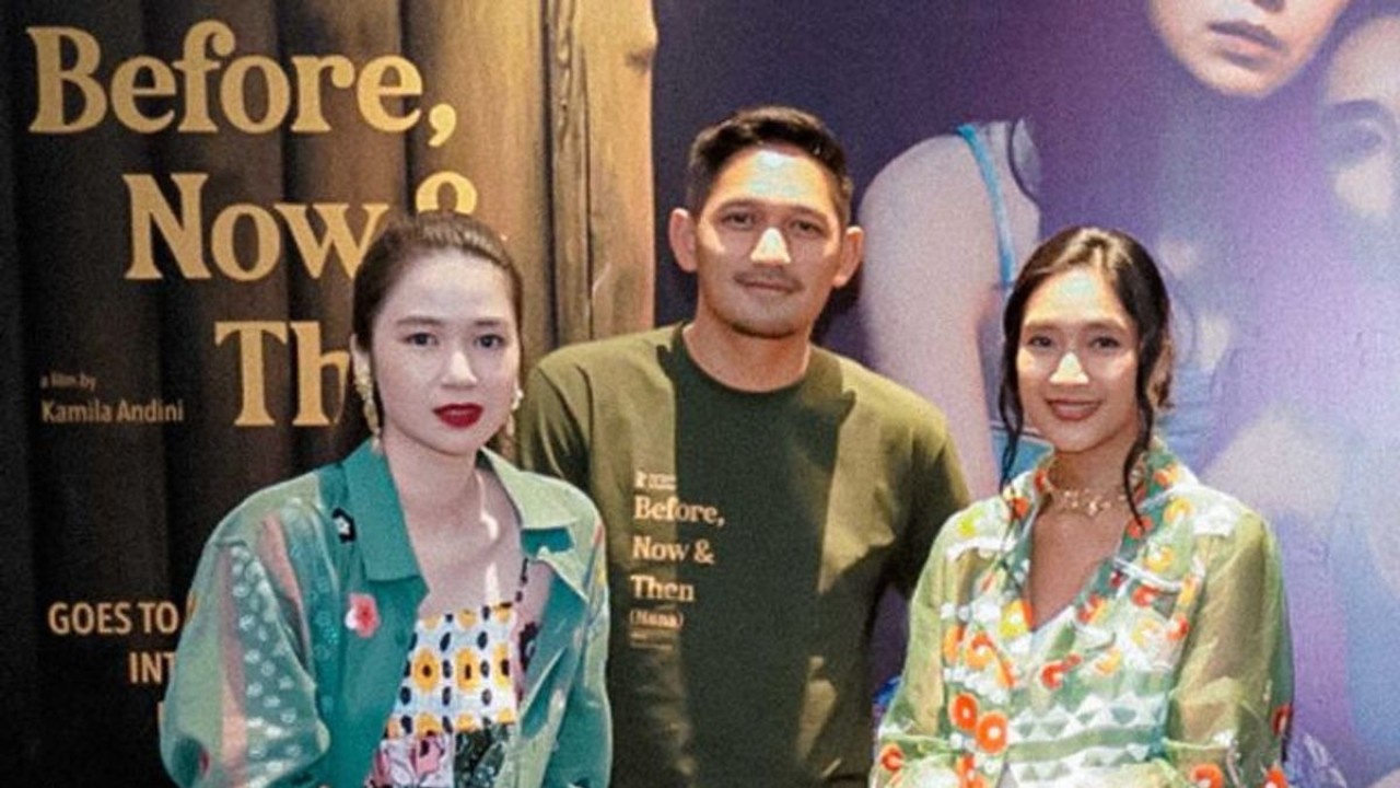 Para pemeran film berbahasa Sunda 'Nana' dari kiri ke kanan Laura Basuki, Ibnu Jamil dan Happy Salma/ist