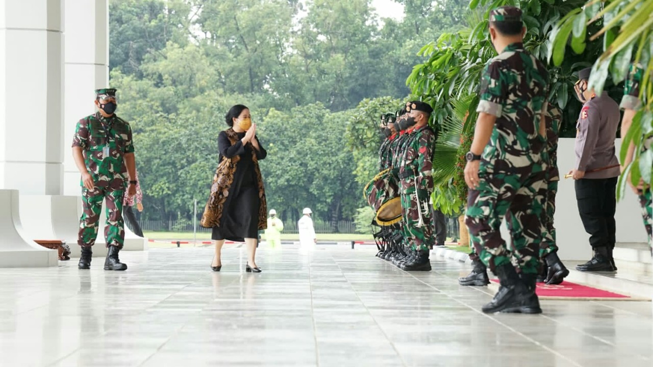 Ketua DPR RI Puan Maharani saat tiba di Mabes TNI.