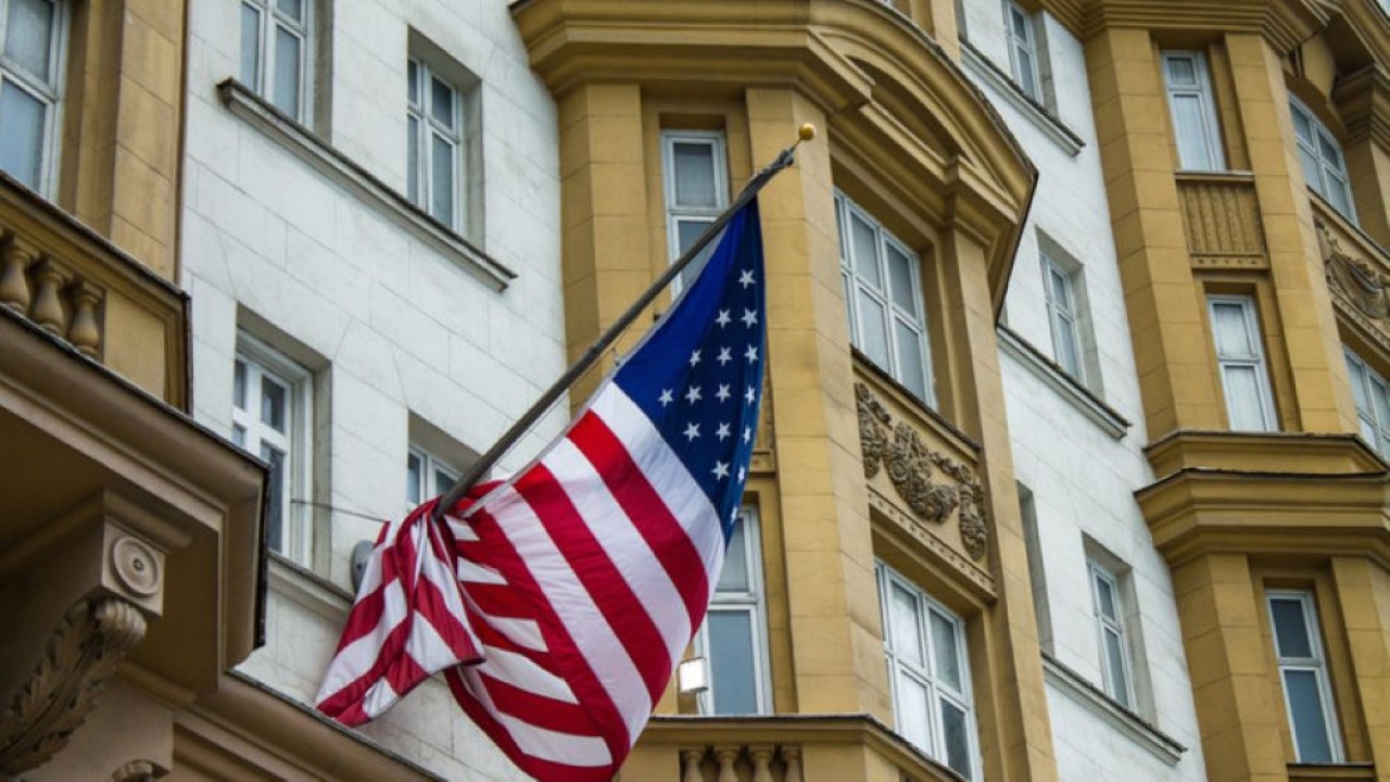 Ilustrasi kedutaan Besar AS di Moskow, Rusia. (Inna Polekhina/Getty Images)
