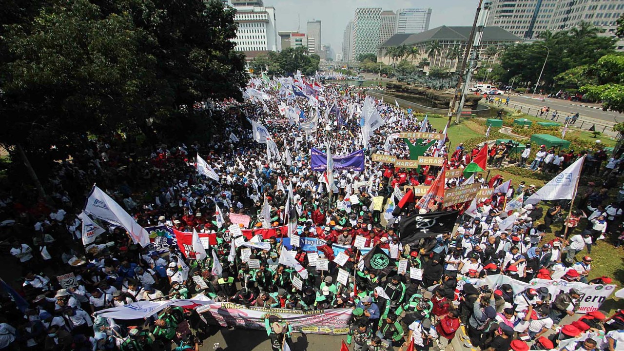 Ilustrasi demo buruh/ist