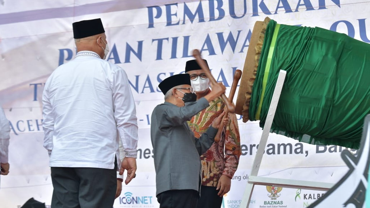 Wapres K.H. Ma'ruf Amin membuka Pekan Tilawatil Qur’an (PTQ) Ke-52. (wapresri.go.id)