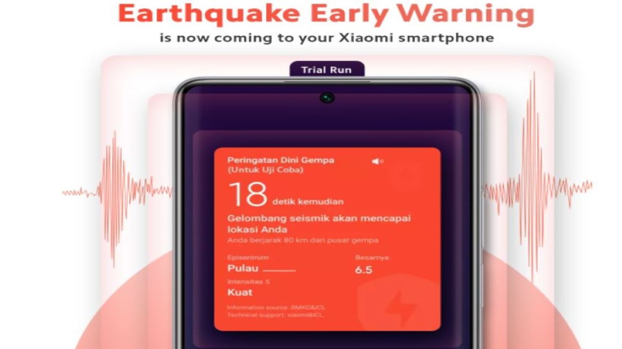 Xiaomi mengumumkan peluncuran fitur peringatan dini gempa. (Gizmochina)