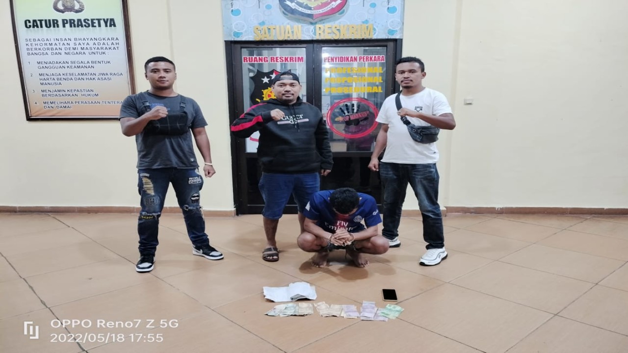 Pelaku saat diamankan oleh tim Jatanras Polres Manggarai. (Foto: Ist)