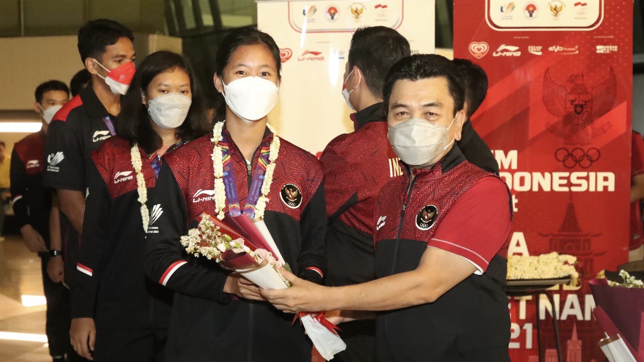 Penjemputan atlet Indonesia