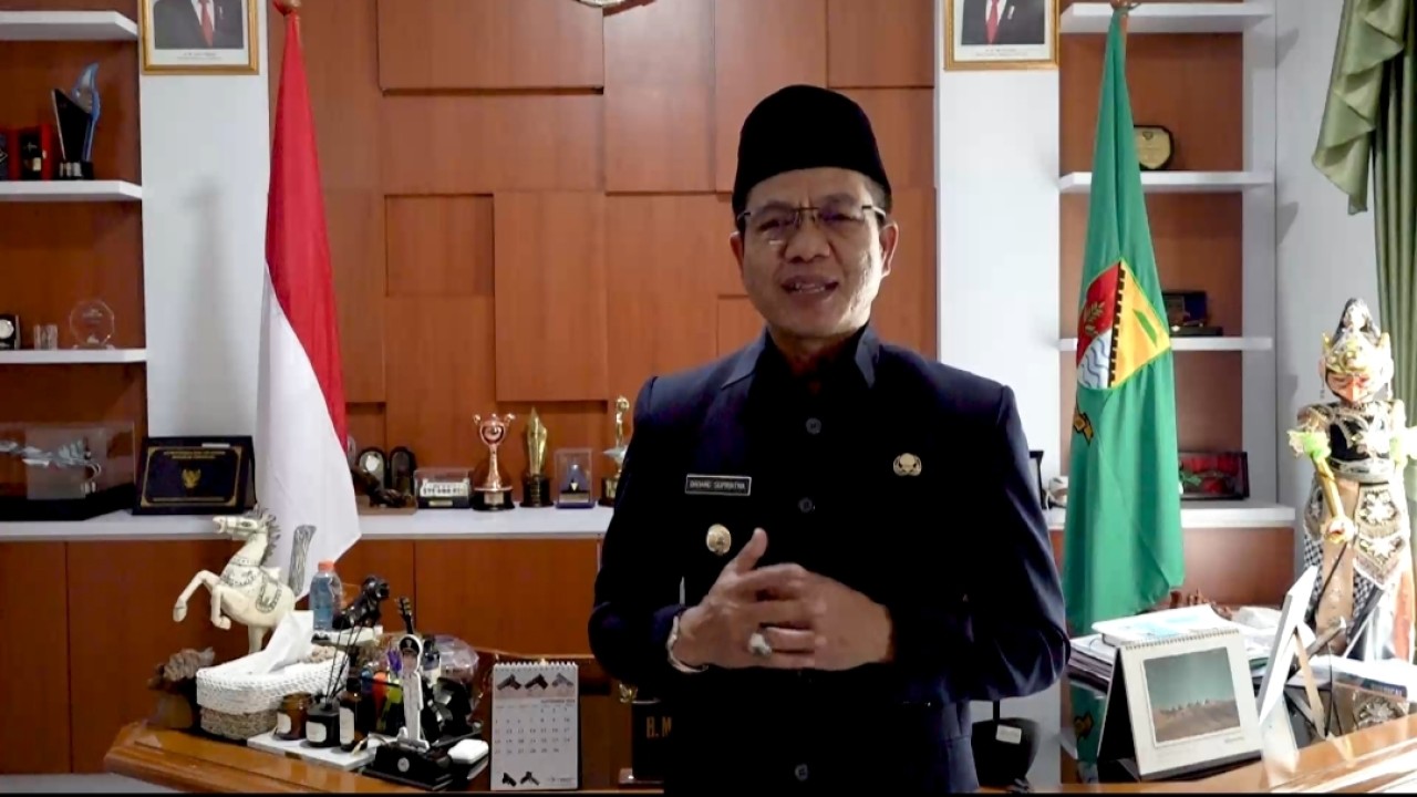 Bupati Bandung Dadang Supriatna saat mengucapkan apresiasi untuk Polri.