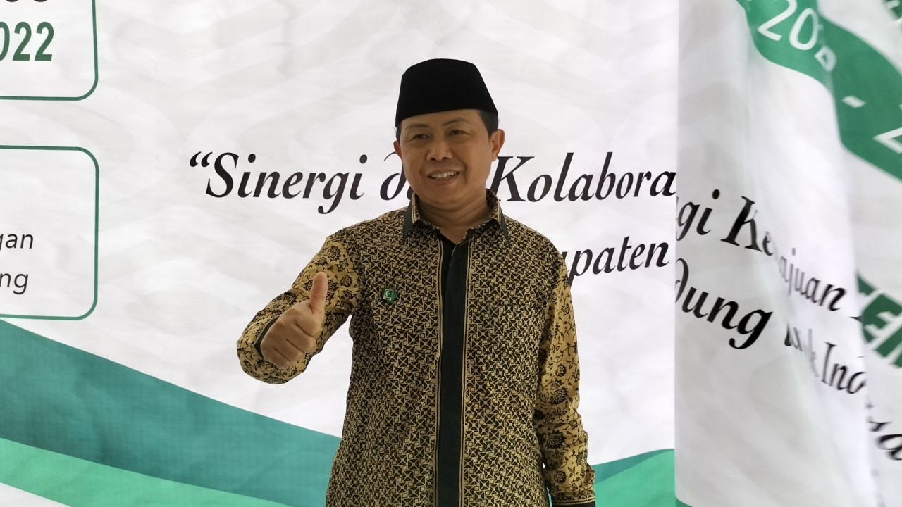 Prof Dr H Ahmad Sarbini usai pelantikan Korpres MD KAHMI Kab Bandung.