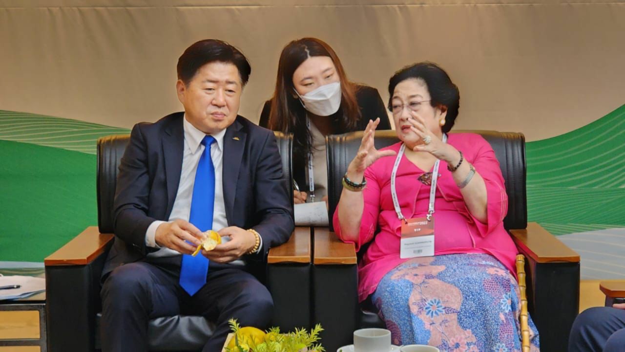 Megawati Soekarnoputri di Jeju Forum for Peace and Prosperity 2022.