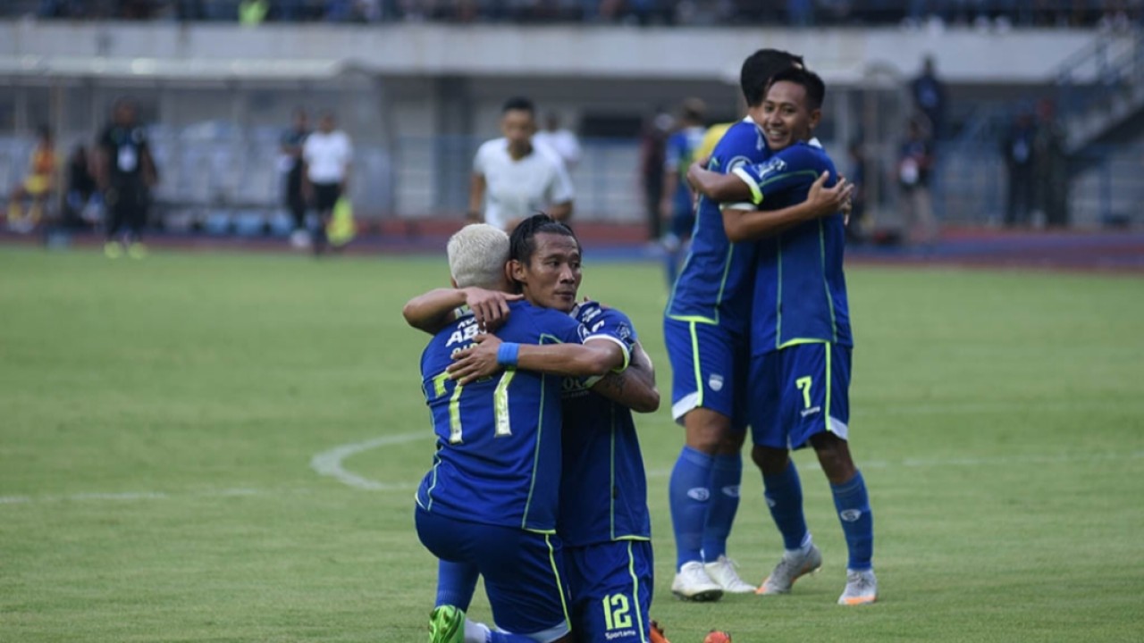 Selebrasi pemain Persib Bandung