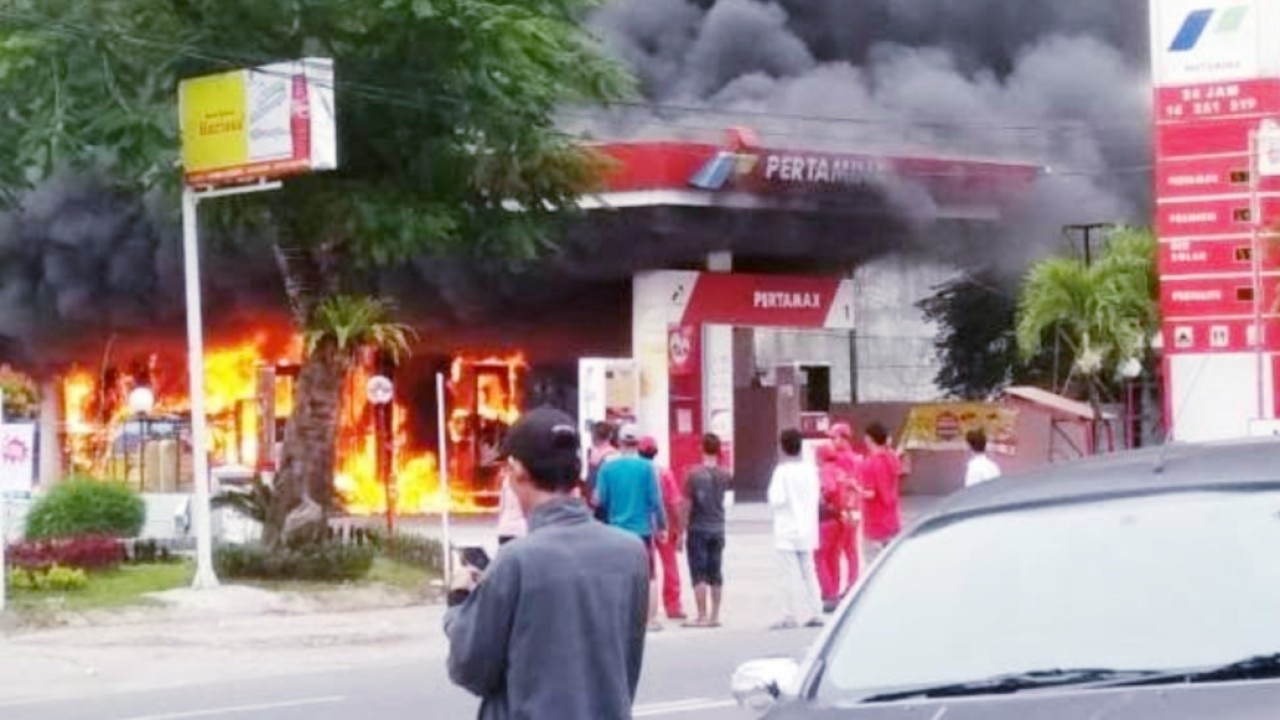Ilustrasi kebakaran di sebuah SPBU/net