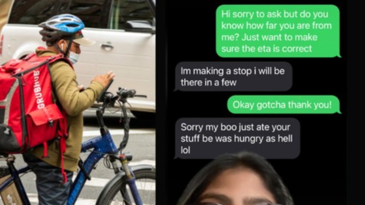 Seorang driver ojol santap pesanan pelanggan karena kelaparan di jalan/net