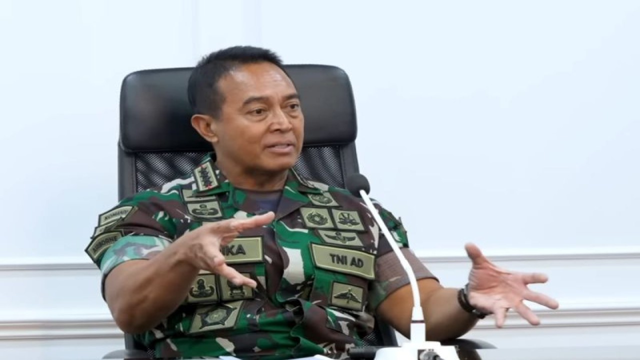 Tangkapan layar-Panglima TNI Jenderal TNI Andika. (ANTARA/Boyke Ledy Watra)