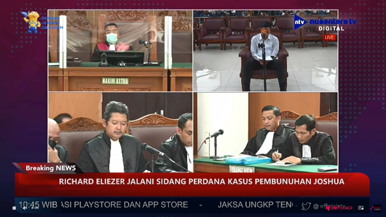 Richard Eliezer Pudihang Lumiu atau Bharada E mengikuti sidang/ist