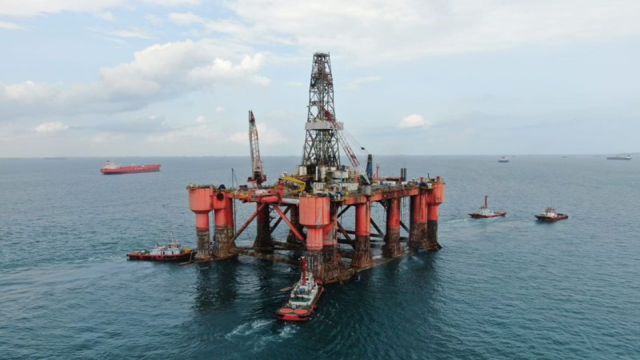 Sumur Eksplorasi R-2 yang terletak di lepas pantai (offshore) Aceh bagian barat yang sukses ditemukan cadangan migas baru oleh PT Pertamina Hulu Energi (PHE), sebagai Subholding Upstream Pertamina. ANTARA/HO-PHE.