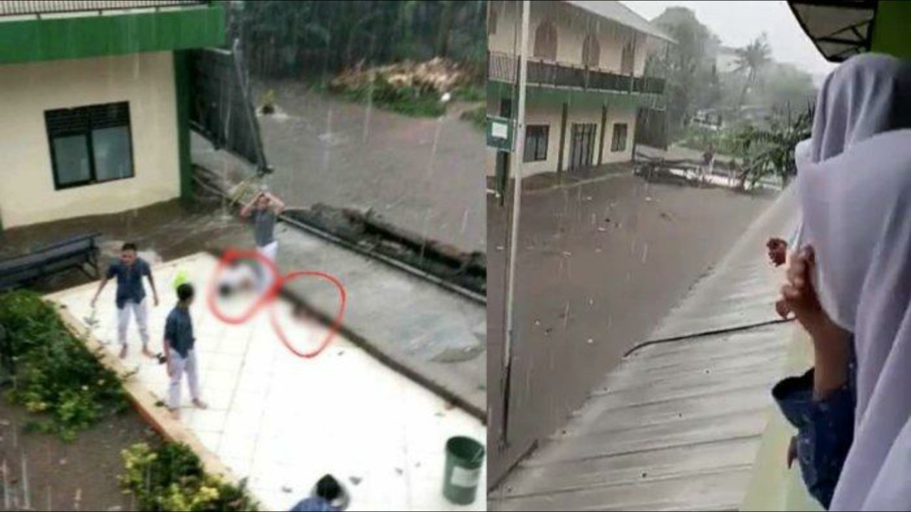 Tembok sekolah roboh di Pondok Labu, Jakarta Selatan. (Net)