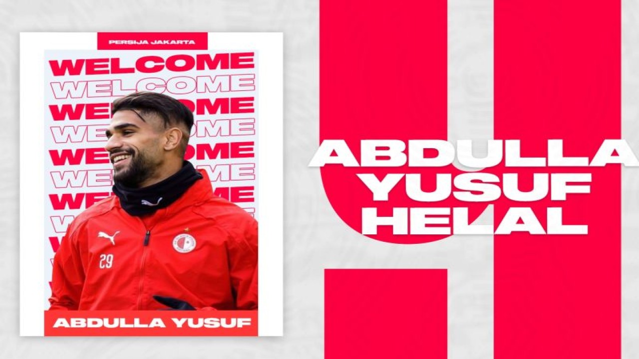 Abdulla Helal, penyerang tim nasional Bahrain, dikontrak Persija selama tiga tahun mulai musim 2022-2023. (ANTARA/Michael Siahaan)
