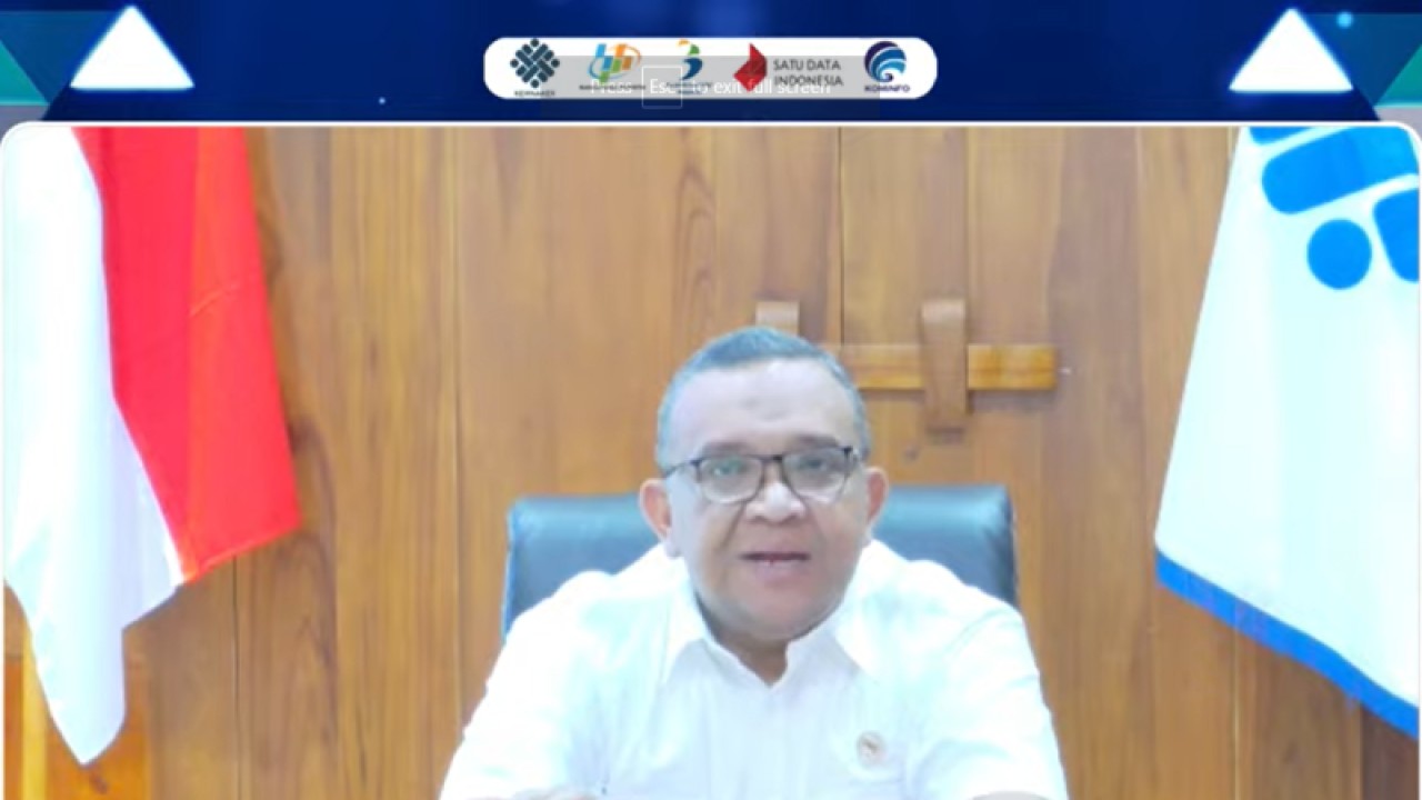 Tangkapan layar Wamenaker Afriansyah Noor ketika memberikan sambutan dalam acara Forum Satu Data Ketenagakerjaan 2022 yang diikuti virtual dari Jakarta, Selasa (29/11/2022) (ANTARA/Prisca Triferna)