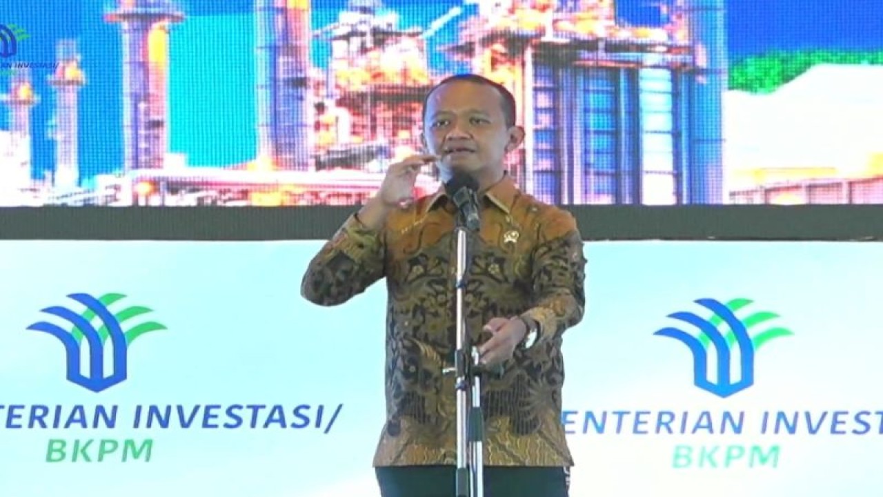 angkapan layar Menteri Investasi/Kepala BKPM Bahlil Lahadalia dalma Rakornas Investasi 2022 di Jakarta, Rabu (30/11/2022). (ANTARA/Youtube Kementerian Investasi/BKPM)