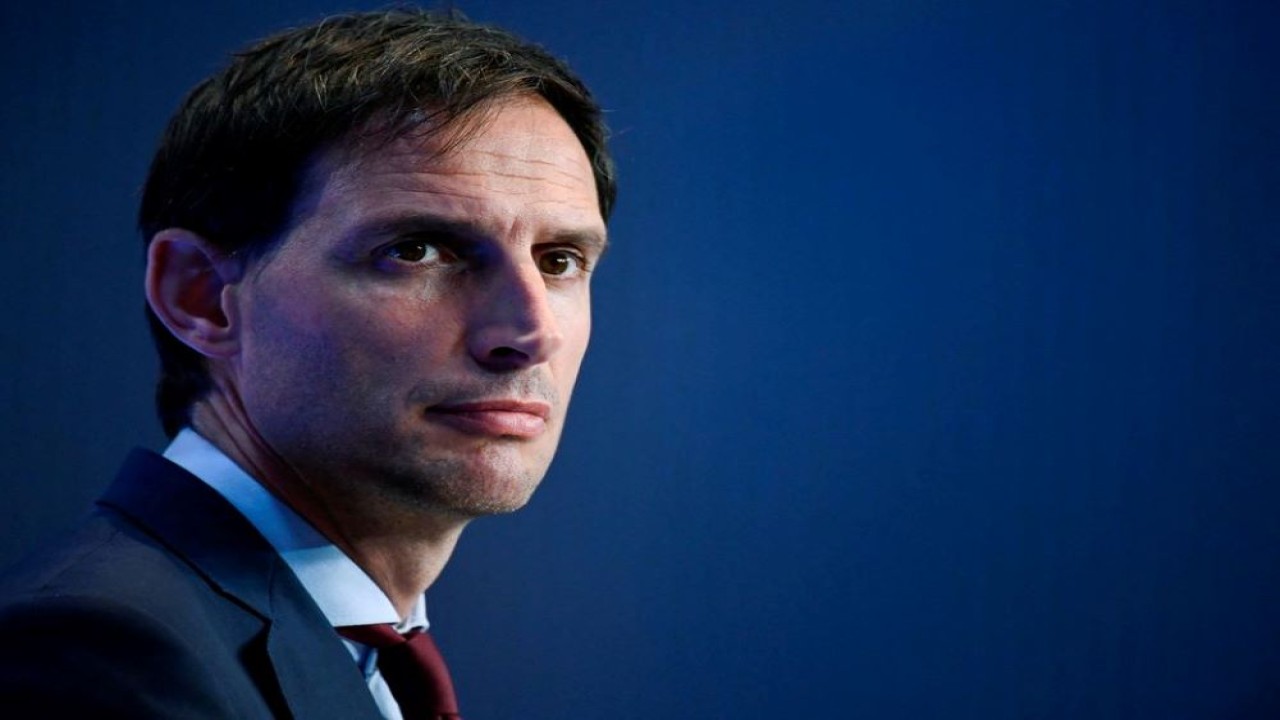 Menteri Luar Negeri Belanda, Wopke Hoekstra saat berbicara pada konferensi pers, pada Konferensi Akuntabilitas Ukraina di Den Haag, Belanda, 14 Juli 2022. (Dok/Piroschka van de Wouw/Reuters)