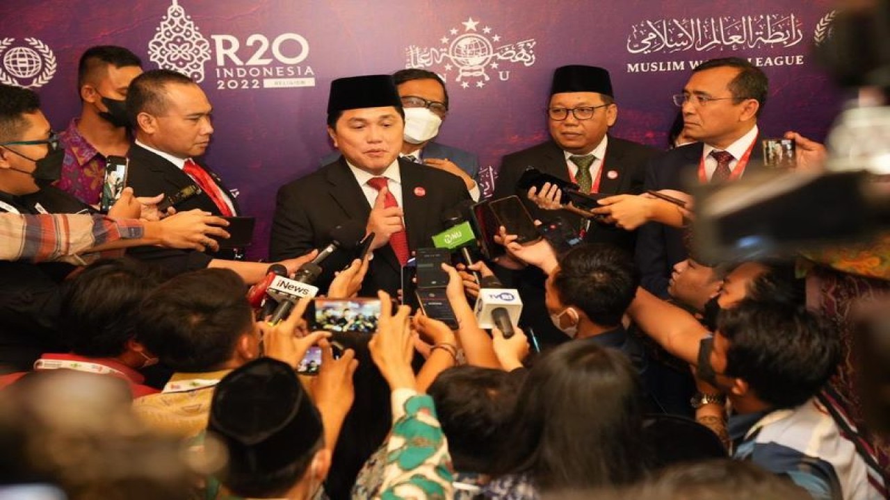 Menteri Badan Usaha Milik Negara Erick Thohir menghadiri pembukaan Religious 20 (R20) Indonesia 2022. ANTARA/HO-Kementerian BUMN