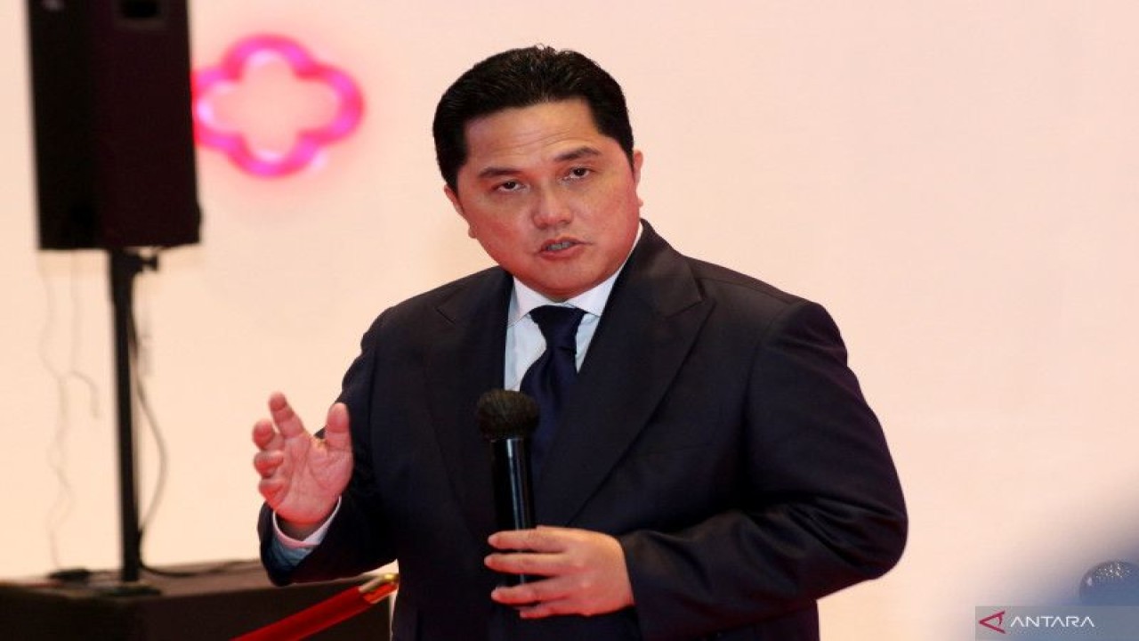 Menteri BUMN Erick Thohir. ANTARA FOTO/Budi Candra Setya/hp.