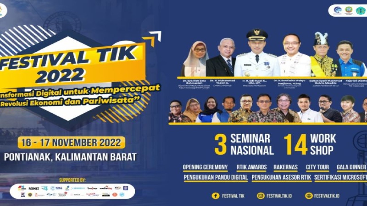 Festival TIK ke-11 dari 16-17 November 2022, dengan tema "Transformasi Digital Untuk Mempercepat Pemulihan Ekonomi Dan Pariwisata" di Politeknik Negeri Pontianak. (Foto ANTARA/HO-Jimi)