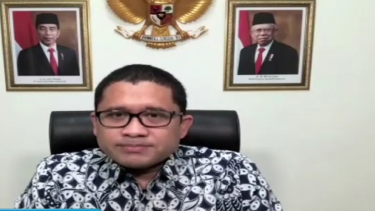 Tangkapan layar - Kepala Badan Kebijakan Fiskal Kementerian Keuangan (Kemenkeu), Febrio Kacaribu dalam diskusi daring Forum Merdeka Barat 9 (FMB9), bertema "Alih Subsidi BBM, Bansos Topang Masyarakat Miskin," diikuti di Jakarta, Selasa (6/9/2022). (ANTARA/Devi Nindy)