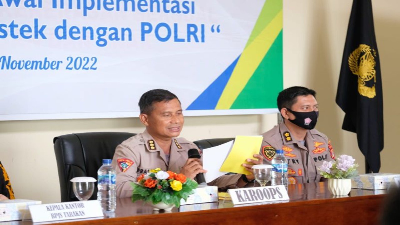 Kepolisian Daerah (Polda) Kalimantan Utara bekerjasama antara dengan BPJS Ketenagakerjaan dalam pertukaran data dan informasi. ANTARA/HO-Humas Polda Kaltara.