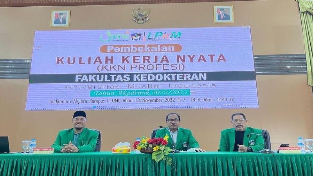 Suasana kegiatan pelepasan mahasiswa KKN profesi Mahasiswa Kedokteran UMI ke puskesmas di Makassar.ANTARA/HO-UMI