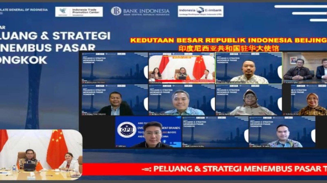 Lembaga Pembiayaan Ekspor Indonesia (LPEI)/Indonesia Eximbank dan Konsulat Jenderal Republik Indonesia (KJRI) di Guangzhou menjalin kerja sama untuk membuka akses pasar global di Jakarta, Selasa (29/11/2022). (ANTARA/HO-HumasLPEI)
