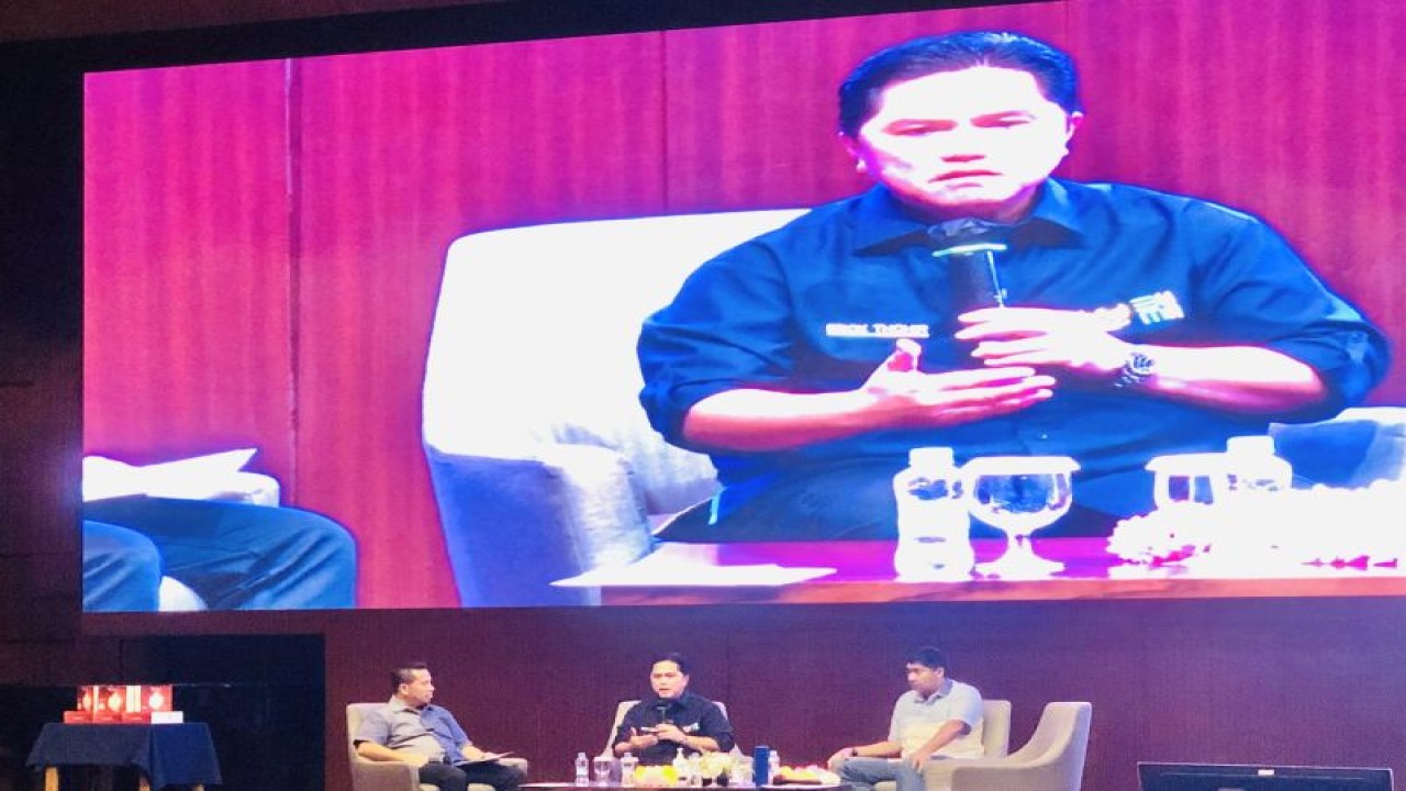 Menteri Badan Usaha Milik Negara Erick Thohir. ANTARA/ Sella Panduarsa Gareta