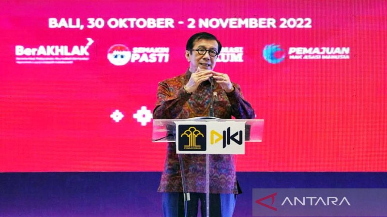 Menteri Hukum dan Hak Asasi Manusia (Menkumham) Yasonna H. Laoly . ANTARA/HO-Kanwil Kemenkumham Kalteng/am.